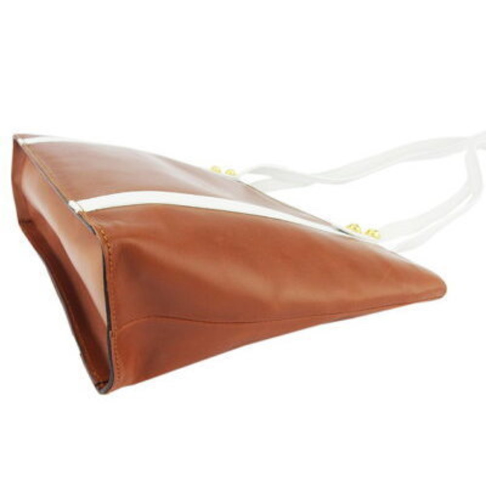 Salvatore Ferragamo long Shoulder Bag shoe motif brown white leather - Picture 5 of 6